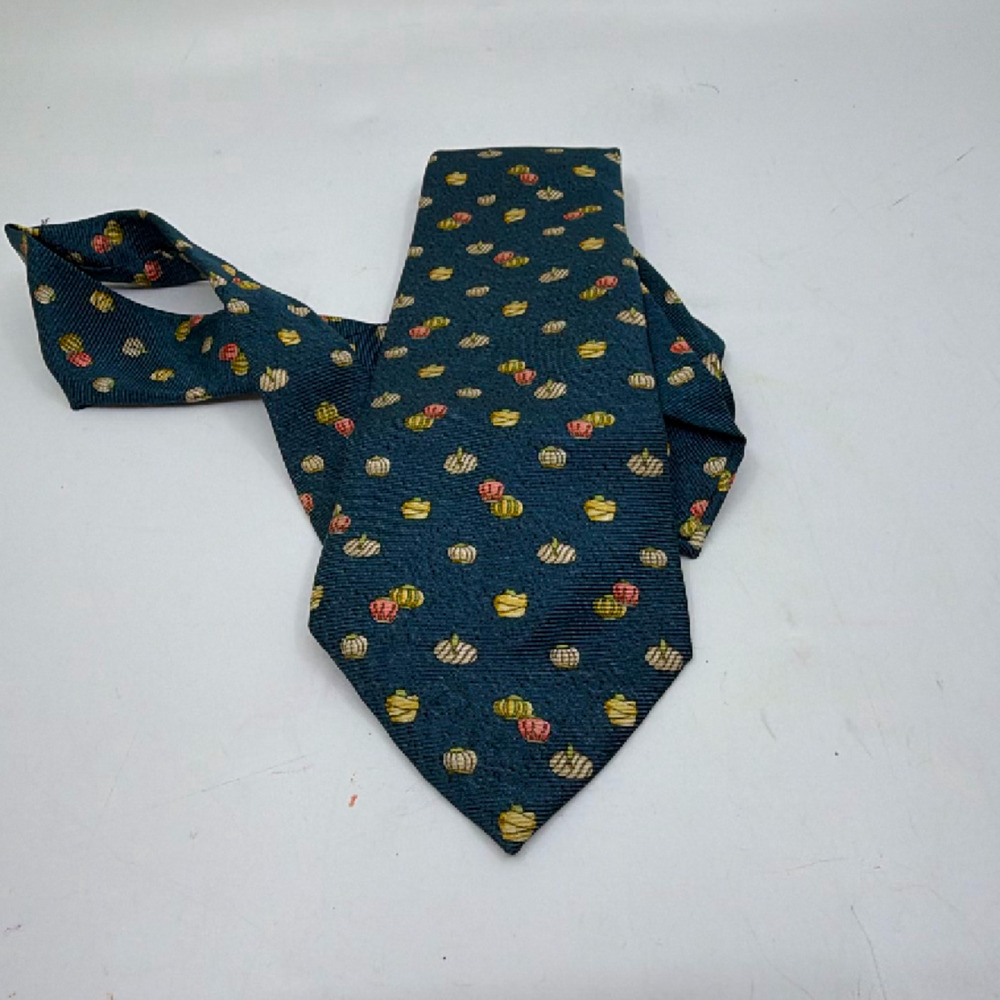 Bvlgari Lantern Pattern Blue Silk Tie